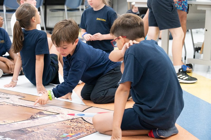 Students with robots